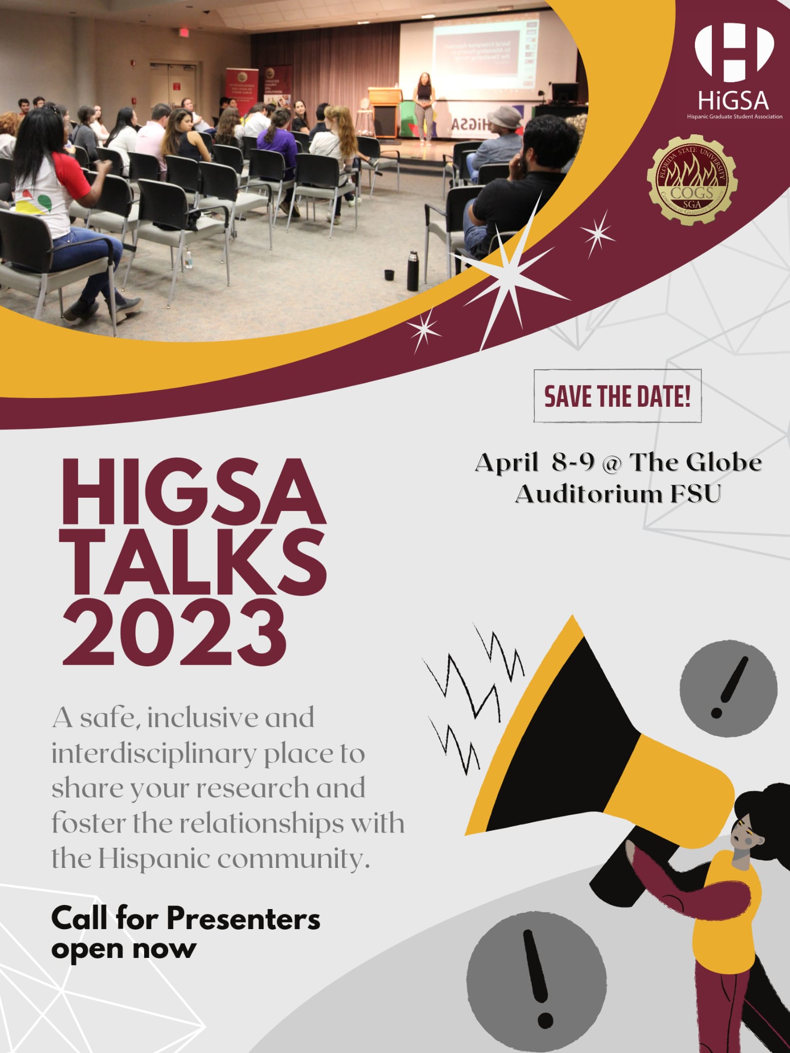 HiGSA Talks Flyer displaying the dates